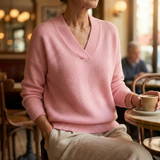 Faye | Pull à col en V doux avec coupe décontractée