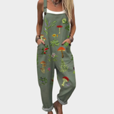 Salopette avec motif de champignon Vert olive