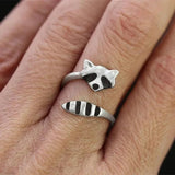 Bague Raton Laveur Vintage Ajustable Argent