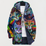 Isabelle™ | Veste à capuche avec des chats colorés