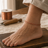 CHARLOTTE | BRACELET DE CHEVILLE EN REED CUIVRE