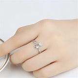 Bague Ouverte Chat Mignonne – Zircon Cubique