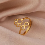 Bague Pattes Infini Ajustable – Acier Inoxydable