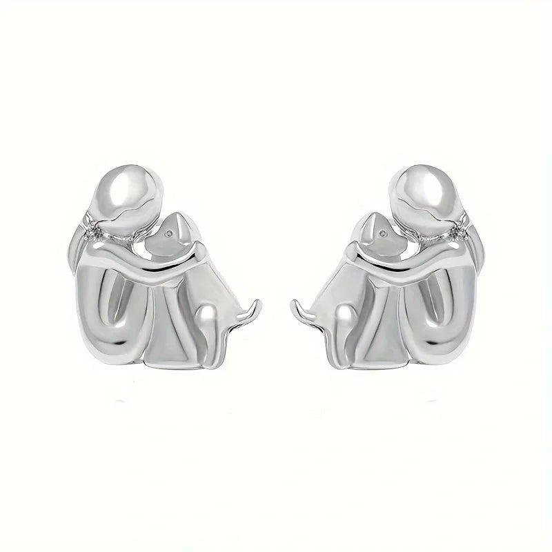 Boucles d'oreilles Huggies en Argent et Or Bicolore