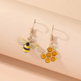 Boucles d'Oreilles Goutte en Rayons de Miel et Abeille – Bijoux en Ton Or pour Femmes
