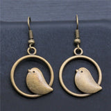 Boucles d'oreilles pendantes en charme d'oiseau vintage – Bijoux boho faits main