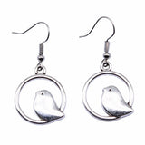 Boucles d'oreilles pendantes en charme d'oiseau vintage – Bijoux boho faits main