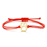 Bracelet en Corde avec Empreinte de Patte – Design Noir et Rouge Ajustable