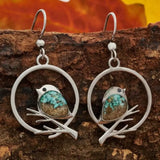 Boucles d'Oreilles Vintage Oiseau sur Branche – Symbole de Liberté & Sérénité
