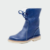 Bottes en cuir imperméables pour hommes avec doublure en laine