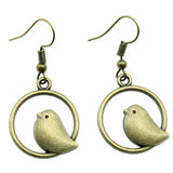 Boucles d'oreilles pendantes en charme d'oiseau vintage – Bijoux boho faits main