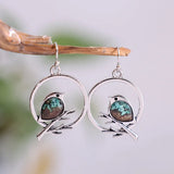 Boucles d'Oreilles Vintage Oiseau sur Branche – Symbole de Liberté & Sérénité