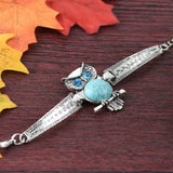 Bracelet de Charme Vintage Hibou Turquoise