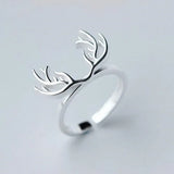 Bague en Argent Sterling avec Bois de Cerf