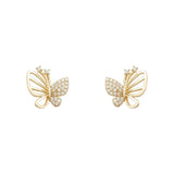 Boucles d'oreilles puces en zircon en forme de papillon élégantes