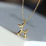 Collier Pendentif Chien Ballon Or