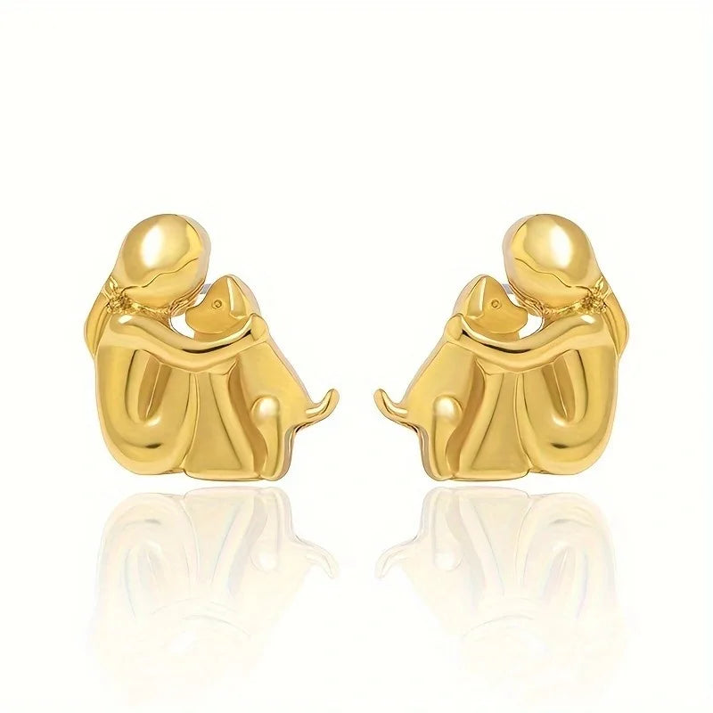 Boucles d'oreilles Huggies en Argent et Or Bicolore