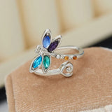 Bague Ajustable Libellule Vintage