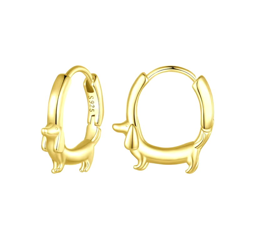 Boucles d'oreilles Précieuses en Forme de Dachshund - Un Trésor pour les Mamans de Chiens