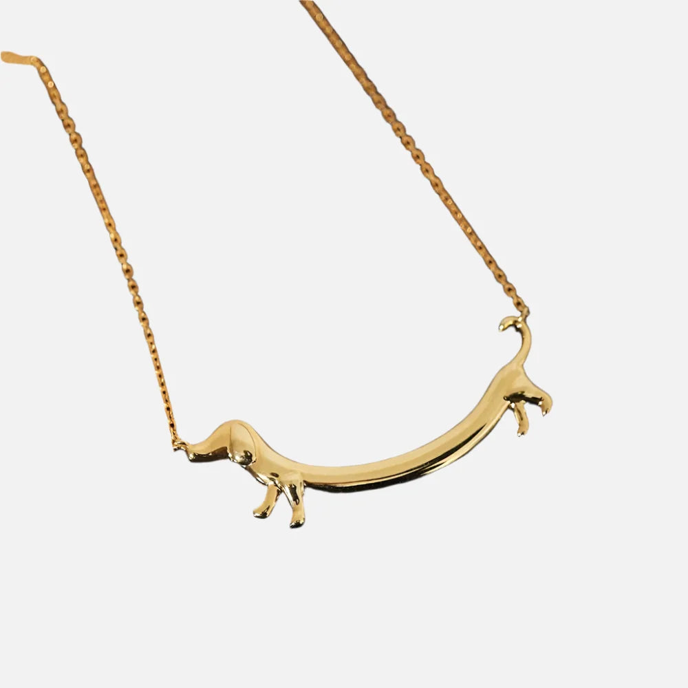 Collier Dachshund Plaqué Or