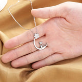Collier en Argent Sterling avec Chat, Lune et Étoiles