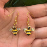 Boucles d'oreilles Cristal Abeille & Rayons de Miel