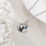Pendentif en Cristal de Papillon Chat Lune