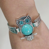 Bracelet de Charme Vintage Hibou Turquoise