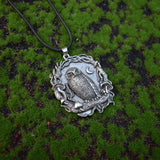 Pendentif en Forme de Champignon de Lune avec Hibou Mystique