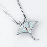 Collier en Opale Bleue Manta Ray