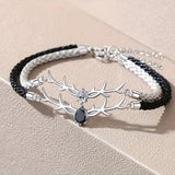 Bracelet en Cœur de Bois de Cerf avec Zircon