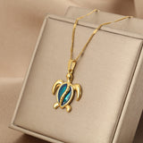 Collier Tortue Bleue Rêves Oceaniques