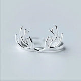 Bague en Argent Sterling avec Bois de Cerf