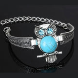 Bracelet de Charme Vintage Hibou Turquoise
