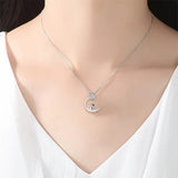 Collier en Argent Sterling avec Chat, Lune et Étoiles