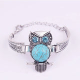 Bracelet de Charme Vintage Hibou Turquoise