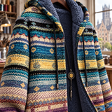 Sophie™ | Veste à capuche avec motif ethnique ondulé