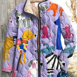 Ursel™ | Veste matelassée avec des chiens en lilas