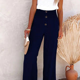 Riana - Pantalon ample taille haute