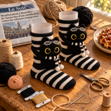 Sofía™ | Chaussettes Artisanales Chat Rayées