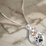 Collier Patte Chance avec Cœur, Os & Infini – Pendentif « Toujours dans Mon Cœur »