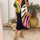 Rianna - Robe avec Motif Abstrait