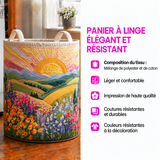 Valentine™ | Panier rembourré avec lever de soleil sur un pré fleuri