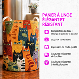 Émilie™ | Panier rembourré avec bande de chats