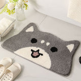 ASHBEAR | Tapis de bain gris mignon antidérapant