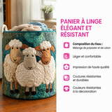 Amandine™ | Panier rembourré avec un troupeau de moutons moelleux