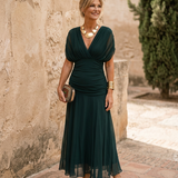 Robe maxi élégante pour fête avec décolleté en cœur