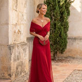 Robe maxi élégante pour fête avec décolleté en cœur