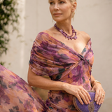 Robe maxi élégante pour fête avec décolleté en cœur