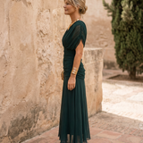 Robe maxi élégante pour fête avec décolleté en cœur